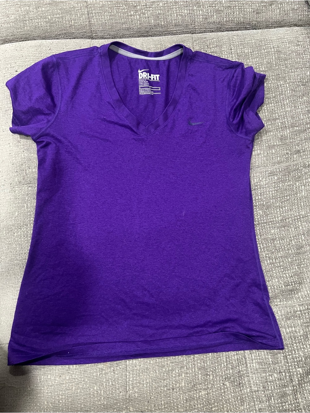 Nike Purple Dri-FIT V-Neck Short Sleeve Tee